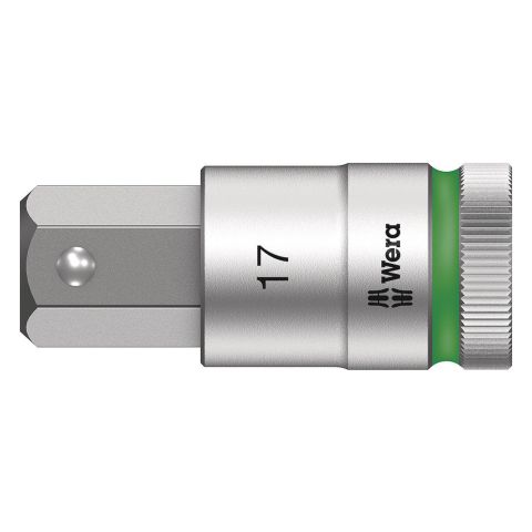Wera 05003828001 8740 C HF Binnenzeskant Zyklop Bitdop met 1/2"-aandrijving met vasthoudfunctie 17 x 60mm