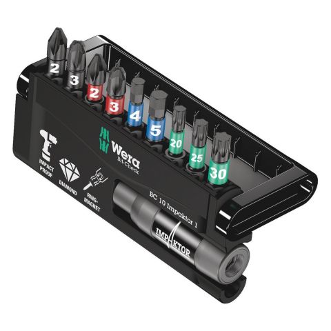 Wera 05057680001 Bit-Check 10 Impaktor 1, 10‑delig