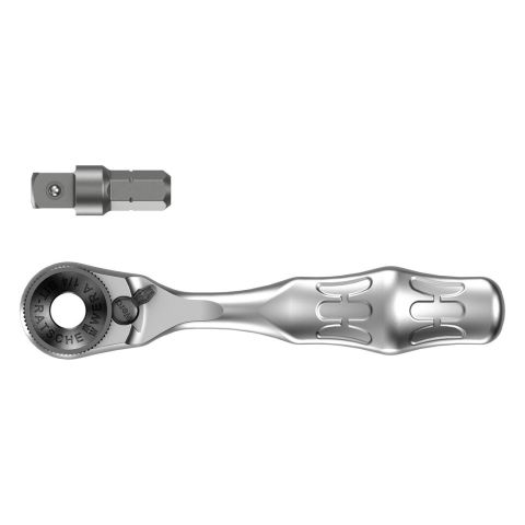Wera 05073230001 8001 A Zyklop Mini 1 Bit-ratel ¼" SB met ¼"-adapter, 2‑delig