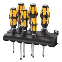 Wera 05018282001 932/6 Schroevendraaierset Kraftform Wera: De Schroefbeitel + houder, 6‑delig