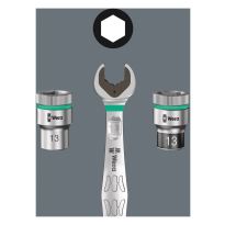 Wera 05004017001 8100 SA 7 Zyklop Metal-ratelset doorsteekvierkant, 1/4&quot;-aandrijving, metrisch, 28‑delig