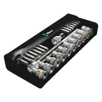 Wera 05004078001 8100 SC 8 Zyklop Metal-ratelset, omschakelpal, 1/2&quot;-aandrijving, metrisch, 28‑delig