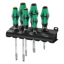 Wera 05007680001 334 SK/6 Schroevendraaierset Kraftform Plus Lasertip + houder, 6‑delig