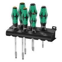 Wera 05007681001 334/355 SK/6 Schroevendraaierset Kraftform Plus Lasertip + houder, 6‑delig