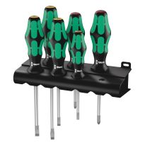 Wera 05105650001 334/6 Schroevendraaierset Kraftform Plus Lasertip + houder, 6‑delig
